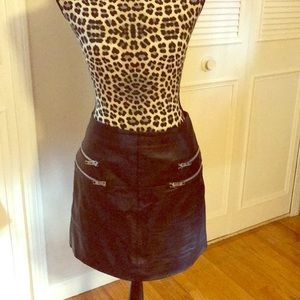 Leather biker skirt